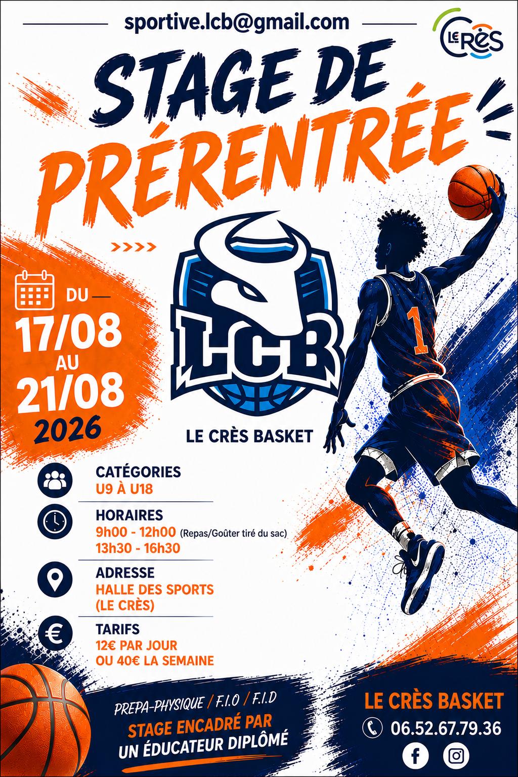 Affiche du stage de prérentrée